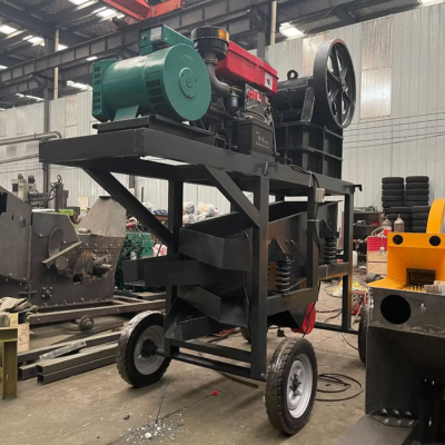 Traitement de pierre et de roche, concasseur à mâchoires mobile portable